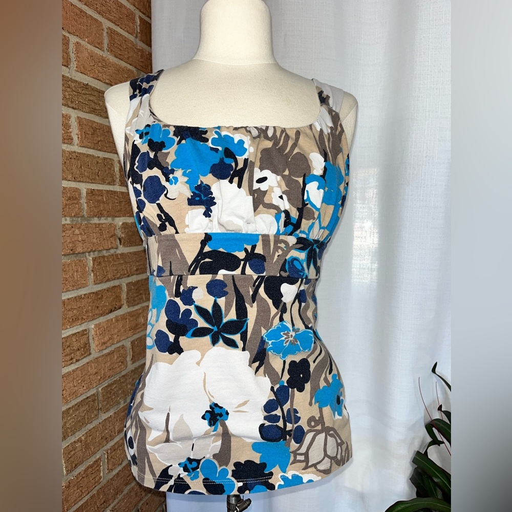 Ann Taylor floral tank with gathered bust - XS